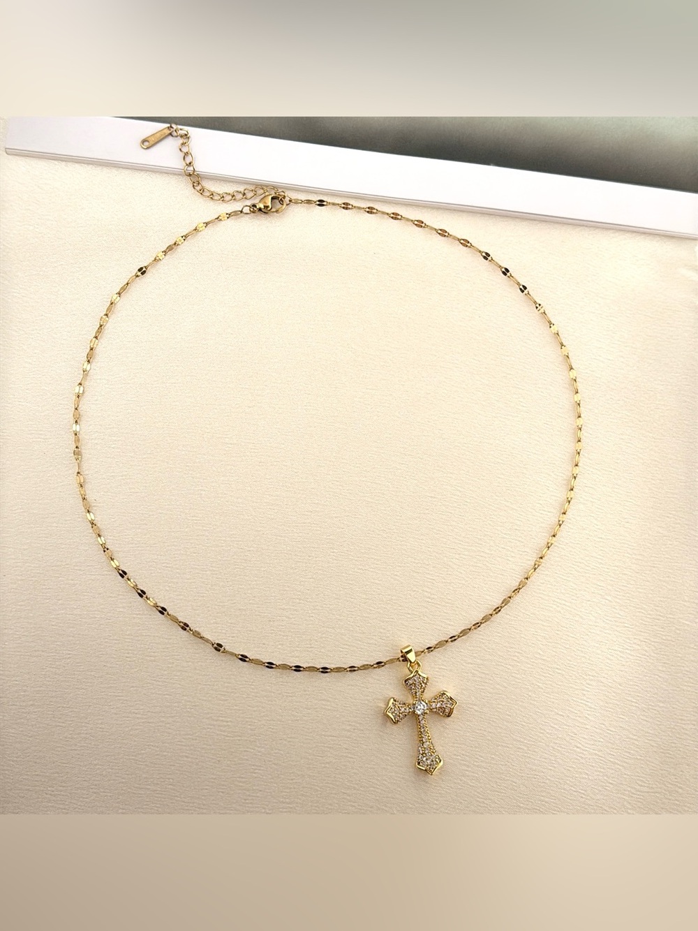 CZ Cross Pendant Necklace for Women - Picture 5 of 5